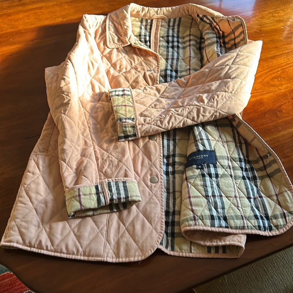 Burberry Light Pink Diamond-Quilted Jacket